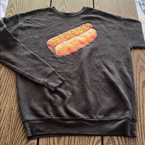 Cozy Stassi Schroeder Hot Dog Sweater‎ Gray, Sz Small